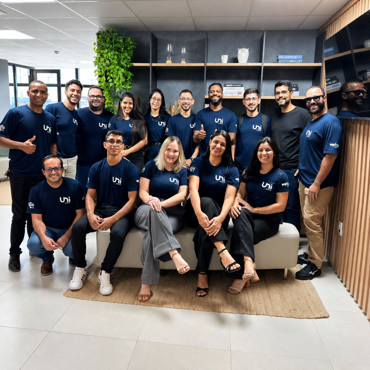 Equipe UNI em ambiente de trabalho